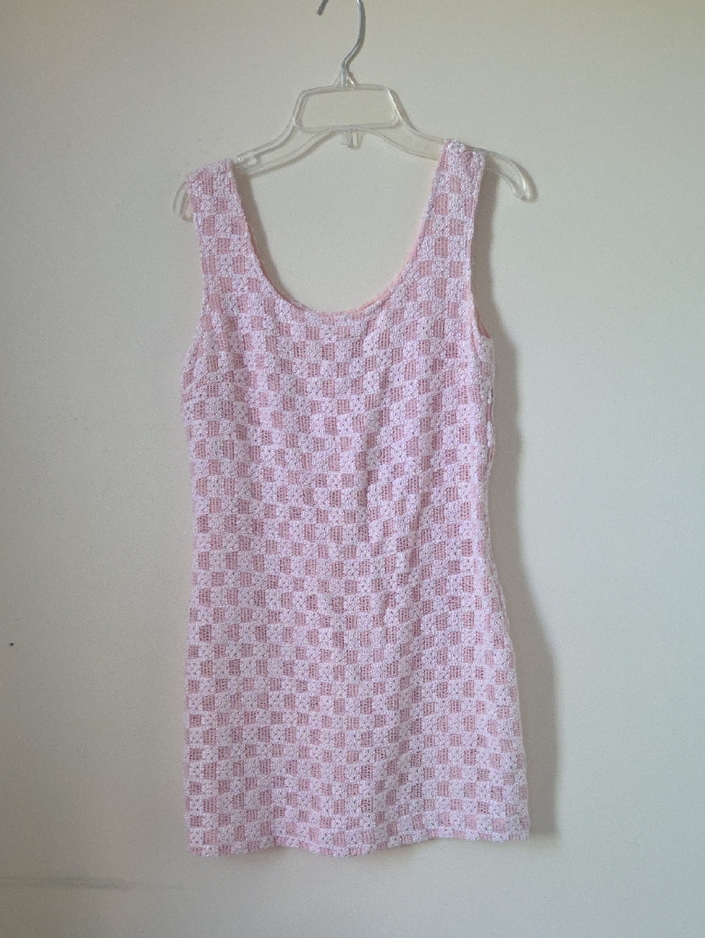 Sisley Sleeveless Pink Crochet Mini Dress - Feminine Scoop Neck